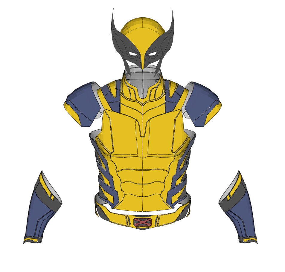 Deadpool wolverine cosplay armor eva foam pepakura file templates