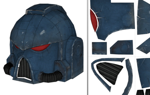 Warhammer 40K Space Marine Helmet Cosplay Foam Pepakura File Template