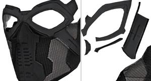 Winter Soldier Mask  + Arm Cosplay Foam Pepakura File Templates