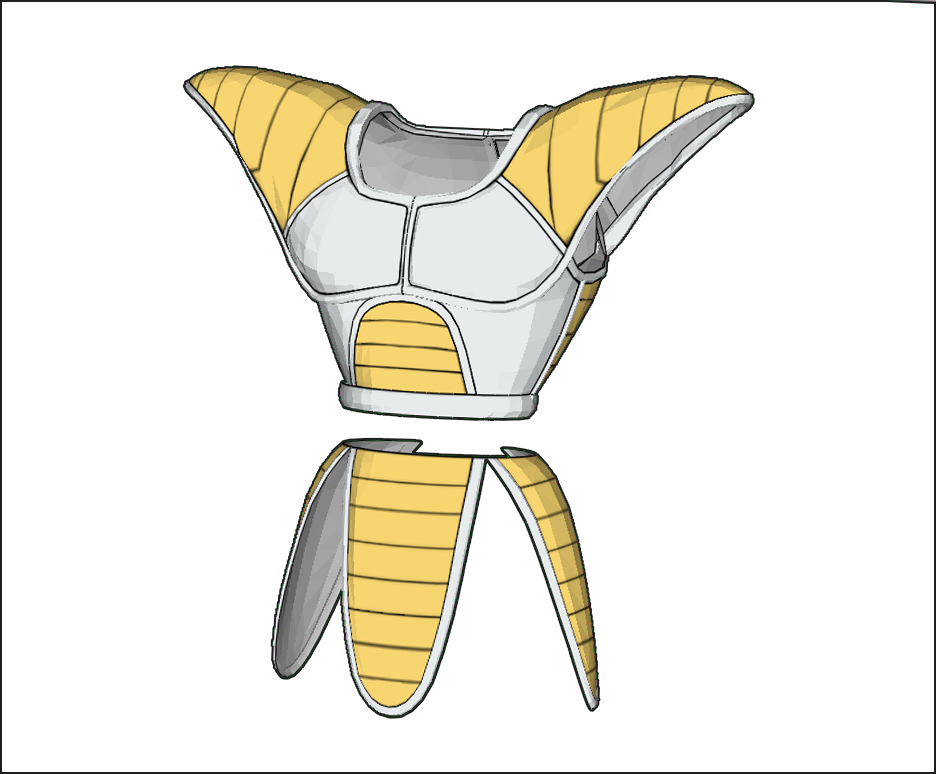 Dragon ball Z Saiyan Cosplay Armor Foam Pepakura File Templates