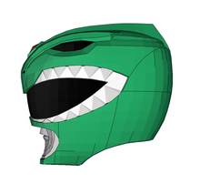 Load image into Gallery viewer, MMPR Green Ranger Helmet FOAM Pepakura File Template