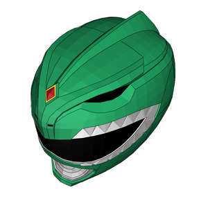 MMPR Green Ranger Helmet FOAM Pepakura File Template