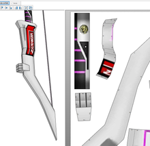 Load image into Gallery viewer, MMPR Pink Ranger Power Bow FOAM Pepakura File Template