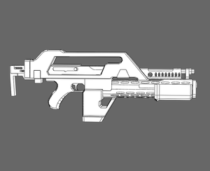 Aliens M4A1 Pulse Rifle Foam Cosplay Pepakura File Template 1:1 Scale