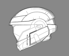 Load image into Gallery viewer, Halo Reach ODST Helmet FOAM Cosplay Pepakura File Template